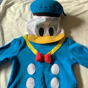 Disney Donald Duck onesie with matching hat.